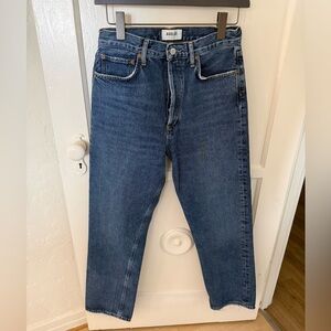 AGOLDE 90s pinch waist Straight Leg Jeans in Dark Blue Wash
